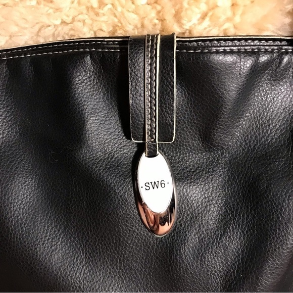 Jane Shilton, SW6 purse/ handbag. Black with white piping. - Picture 2 of 6